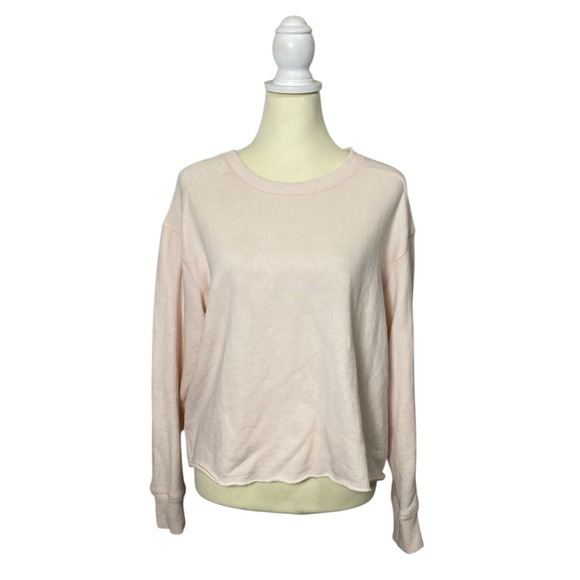 Aerie Blush Pink Long Sleeve Crewneck Sweater Womens Medium Soft Knit Athleisure - Picture 1 of 12